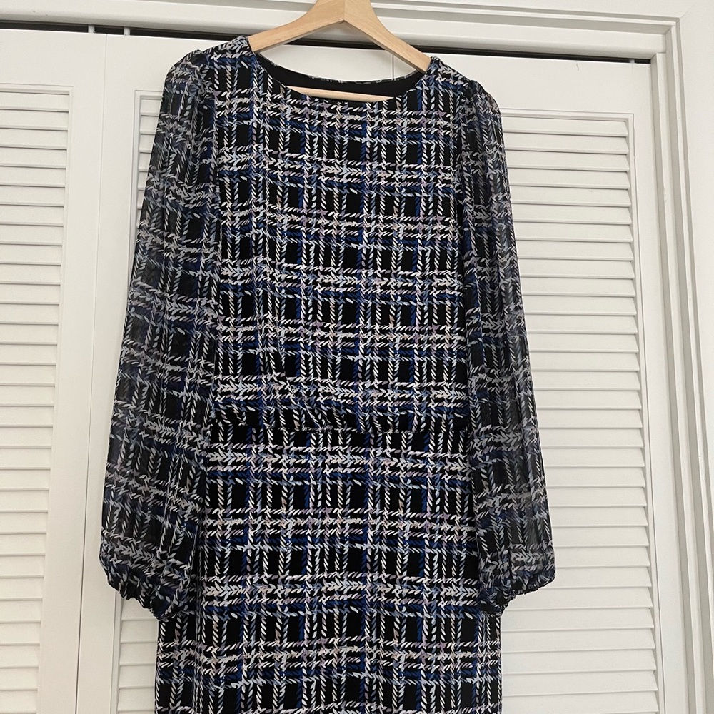 White House Black Market Dress with Sheer Sleeve